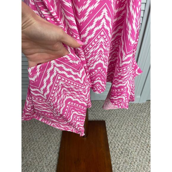 Swimsuits for All pink white tank summer beach cover up w/pockets size 14/16 - Picture 4 of 6